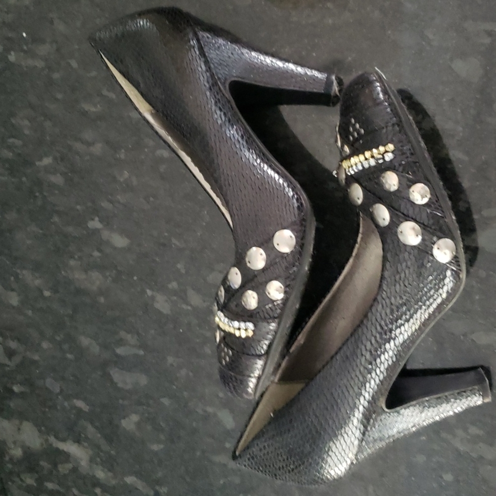 Black studded heels